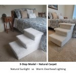 3-Step NATURAL Carpeted Dog Stairs lighting comparison